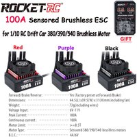 ROCKET-RC 100A ESC Sensored Brushless Electric Speed Controller 2-3S for 1/10 RC Drift Car 380/390/540 Sensored Brushless Motor