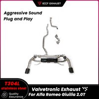 Aggressive Sound Valved Stainless steel Exhaust With Downpipe for Alfa Romeo Giuilia 2.0T Performance Upgrade Easy Installation