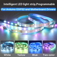 RGB Smart Programmable LED Strips for Arduino ESP32 With DuPont Male Connectors Bulit-in 2812 IC 256 Grayscale Adjustable