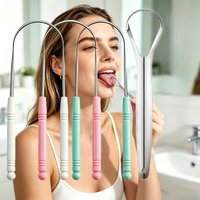 4Pcs stainless steel Tongue Scrapers,Tongue Cleaner for Bad Breath Removal,Non Slip Handle Oral Care Tools with Portable Storage