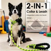 Slip Rope Dog Leash Training 1.7M Adjustable Loop Collar Heavy Duty Braided Rope for Medium Dogs Outdoor Walking Pet Supplies