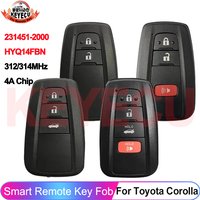 KEYECU Smart HYQ14FBN 231451-2000 Proximity Remote Key 4A Chip 312/314MHz For Toyota Corolla Cross Brazil 2019 2020 2021 2022
