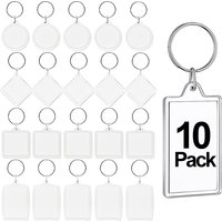 1/5/10Pcs DIY Acrylic Insert Keychains Blank Custom Insert Photos Pictures Keyring Holder Split Frameless Frame Key Chains Gifts
