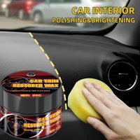 Car Plastic Restorer, Crystal Clear, Auto Interior Leather and Panel Refurbishment Wax Coating Agent, Restores Black Shine, Car Wax Polish