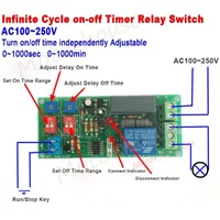 AC 110V 220V 230V Adjustable Cycle Delay Time Timer Relay Turn ON OFF Control Relay Switch Timing Infinite Loop Module
