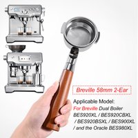 58MM Bottomless Portafilter For Breville BES920 980 990 With 2 Cups Filter Basket Coffee Accessories Espresso Maker Barista Tool