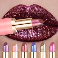 Metallic Chameleon High Shine Lipstick Lasting Waterproof Glitter Violet Pink Lipstick Pearl Shine Solid Lip Gloss Sexy Makeup