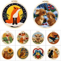 GATYZTORY Punch Needle Embroidery Kit Cartoon Cute Animals Rug Tufting Sewing Punch Needle Kit DIY Crafts for Adults DIY Gift