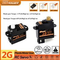 DSpower 2g Servo Plastic/Metal Gear Mini Micro Servo Coreless Motor for RC Car Plane Drone Fixed-wing Quadcopter Boat Robot