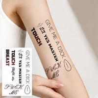 Sexy Temporary Tattoo Sticker for Women, BDSM XXX Quotes Master Slave Roleplay Arm Body Art, Fake Tattoos