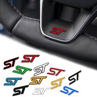 3d Metal Logo ST Emblem Badge Car Steering Wheel Cover Sticker for Mondeo Fiesta Focus F-150 Ranger Puma Auto Accessories