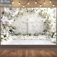 1pc Cross-shaped Rose Background Banner, suitable for wedding celebrations, anniversaries, party supplies/ornaments