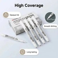 1-5pcsWaterproof White Marker Pen for Tire Painting, Fabric, Wood, and Leather - Permanent Alcohol Paint Graffiti Pen with Oily