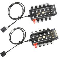 1 to 10 4 Pin PWM Cooler Fan HUB Splitter Extension PC Speed Extension Power Supply Socket Controller Adapter