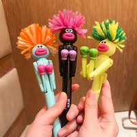 kawai Hair fried boxing creative decompression cartoon ballpoint student high value gel pen cutetoygift Interactive boxing pen