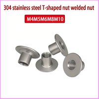 304 Stainless Steel T-type Weld Nut Iron Plate Lock Connecting Nut Fastener Hardware Fitting M4-M10