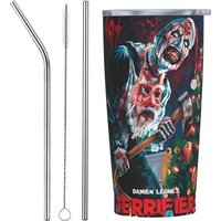 Christmas Terrifier 3 Insulated Tumbler with Lid Stainless Steel Coffee Mugs Office Home Hot Cold Drinks Cup 20oz