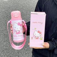 1pc Sanrio Dual-Drinking Mouth Vacuum Insulated Cup, Outdoor Portable Cold-keeping Water Bottle, Comes with a Cup Sleeve