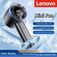Lenovo Portable Mini Handheld Fan with LED Display Semiconductor Refrigeration 100 Speeds USB Rechargeable Battery Outdoor Fan