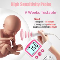 Fetal Doppler Heartbeat Detector for Baby,Fetal Heart Detection Instrument for Prenatal Infants,LCD Backlight Pulse Meter,No Rad