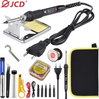 JCD 80W Electric Soldering Iron Kit LCD Display Temperature Adjustable 220V 110V With Solder Paste Iron Tips Welding Tools Set