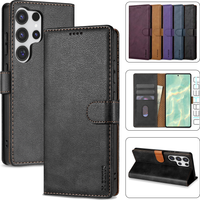 Leather Business Flip Case For Samsung Galaxy S26 S25 Ultra S24 S23 FE Plus A17 A37 A57 A16 A26 A36 A56 A07 Wallet Phone Cover