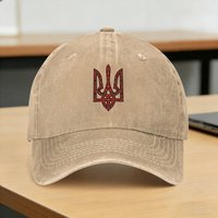 Baseball Cap Ukraine Coat of Arms Tryzub with Traditional Ornament Spring Retro Hip Hop Hats Men Print Kpop Rock Snapback Cap
