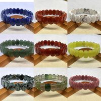 Natural Stone 8*14mm Faceted Bracelets Lapis Labradorite Crystal Red Jasper Agate Howlite Rhodonite Unakite For Wholesale