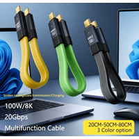 100W USB C to C Cable 20Gbps Data Transfer 8K Video OTG for Laptop Tablet Phone VR/HDD/Dock 20/50/80cm