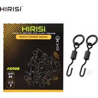 20pcs Carp Fishing Swivels Snaps with Solid Ring Quick Change Fishing Hook Swivels Accessories AE008
