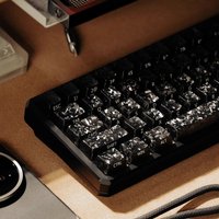 Black/White Ice Carbon Fiber Side printed Keycaps Transparent Customized magnetic axis Mechanical keyboard cheerry height