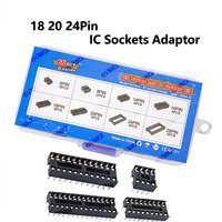 66PCS/lot with Box DIP IC Sockets Adaptor Solder Type Socket Kit 24 28 Pin DIP-6 DIP-8 DIP-14 IC Connector 6 8 14 16 18 20