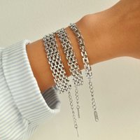 Stainless Steel Mesh Chain Bracelet for Men Women, Silver Woven Link Band, Minimalist Sleek Jewelry Gift
