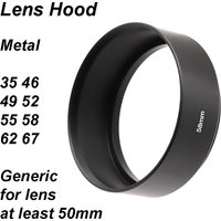 Generic Metal Standard Lens Hood Screw-in 35 46 49 52 55 58 62 67 mm Universal Black focal distance at least 50mm (Full Frame)