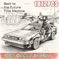 1:8 Scale Back to The Future Time Machines Building Blocks 1872PCS With 2 Mini Figure Model DeLorean Car Bricks Toy Gift for Kid image 4