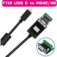 FTDI Chip Type C to RS422 RS485 Serial Port Converter Adapter Cable USB C to RS422 RS485 Cable Supports Windows 11/10 Mac OS.