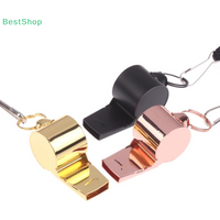 ♥Stainless Steel Golden Whistle For Outdoor Survival,Hanging Neck Sports Whistle Lifeguard Whistle