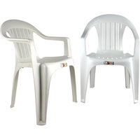 Strong High Grade Plastic Outdoor Garden Home Dining Arm Chair for Adults 2 Chairs