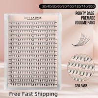 360/640 Premade Volume Fans 16 Rows Cils Bouquet Prefaits Promade Lash Fans Thin Pointy Base Pre Made Eyelash Extensions 3D-20D