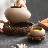 Eggshell Modeling Steamed Egg Bowl Dessert Bowl Ostrich Egg-shaped Ceramic Yogurt Bowl Special Restaurant Tableware