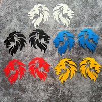 AliExpress NONE 2PCS/SET Lion Head Waterproof Vinyl Stickers – Multi-color White/Black/Blue/Red/Yellow Decals for Car & Bike Decor