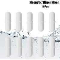 10Pcs PTFE Magnetic Stirrer Mixer White 6-15mm Magnetic Stir Bars Multi Size Easy To Clean Laboratory Stir Rod Lab Supplies