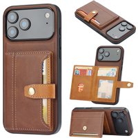 Luxury Leather Card Pocket Phone Case for iPhone 17 Pro Max 14 11 12 13 15 16 Pro Max 16 Plus Wallet Shockproof Back Cover