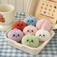 New Funny Food Baozi Dumpling Plush Toys Pendant Soft Cartoon Doll Cute Kids Companion Creative Room Decor Nice Gift