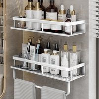 Bathroom Shelf 30/40/50 cm Kitchen Wall Shelf Shower Holder Storage Rack Towel Bar Robe Bathroom Accessorie
