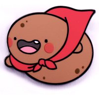 1pc Cute Hero Potato Enamel Pin - Kawaii Cartoon Design, Cheerful Vegetable Style for Daily Wear & Cute Food Lover Gifts
