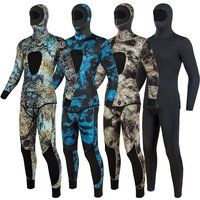 Wetsuit 3mm Camouflage Long Sleeve Fission Hooded 2 Pieces Of Neoprene Submersible For Men Keep Warm Scuba Diving Suit Swimwear