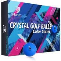 Caiton 3/6/12Pcs Blue Golf Balls Dual-Layer Crystal-Look Finish High Visibility Soft Feel Spin Control Durable Practice Play Set
