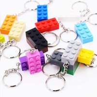 2x4 Key Chain 16Pcs MOCBuilding Blocks Creative Gift with MOC Brick Keychain Bricks Plate Compatible