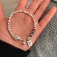 925 Sterling Silver Bracelet Beaded Starry Heart Green Fish Punk Elastic For Woman Girl Fashion Jewelry Gift Dropship Wholesale